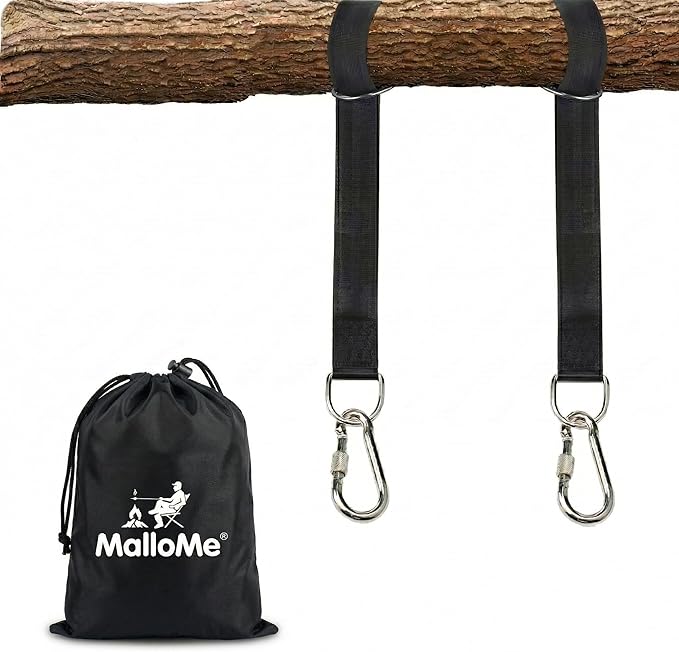 MalloMe Tree Swing Straps & Hammock Straps for Trees – Multi-Purpose Hanging Kit, Heavy Duty Adjustable Tree Strap for Hammocks, Swings & Outdoor Use, Safe for Branch or Between 2 Trees