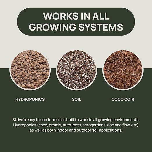 Strive Fertilizer Part A Package - Veg + Bloom General Hydroponic Nutrients - Premium Indoor, Outdoor and Soil Growing Plant Food - Enhancer - Booster for Vegetables, Succulents, Flowers & More