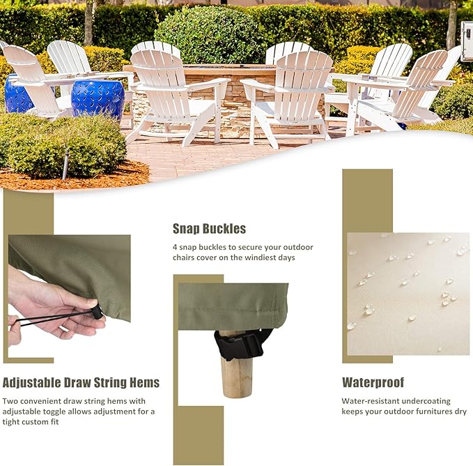 COSFLY Outdoor Furniture Patio Chair Covers Waterproof, Lounge Deep Seat Cover, Lawn Furnitures Covers Fits up to 31.5W x 33.5D x 36H inches(2 Pack)