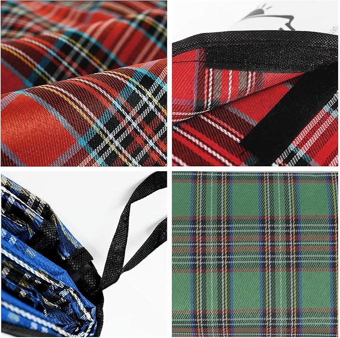 Wind Tour Waterproof Picnic Blanket with Carry Strap - Foldable Sandproof Outdoor Mat for Camping, Beach, Park - 59" x 71",Green(Single Mat)