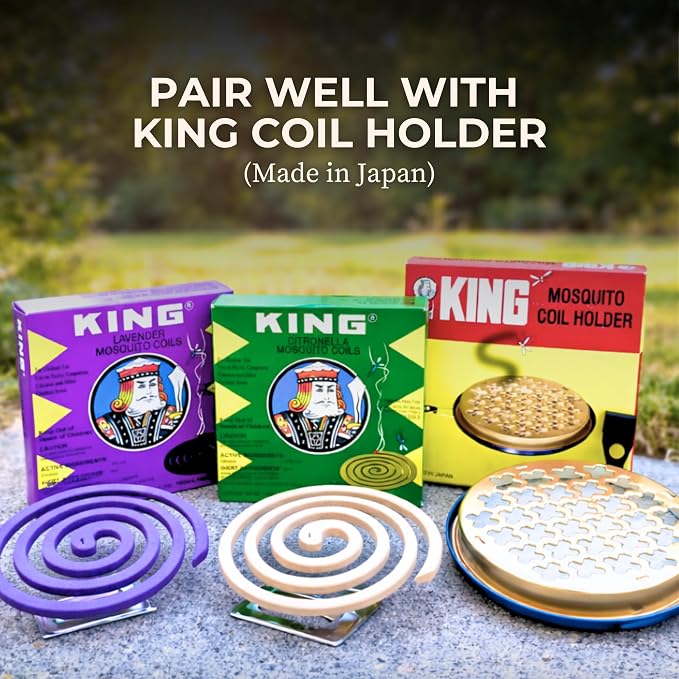 KING Mosquito Coils Outdoor Patio (Lavender & Citronella) – Hawaii’s #1 Natural Mosquito Coil Incense – up to 8 Hours (10 Coils)