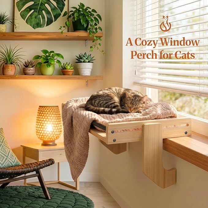 THYGIFTREE Window Sill Plant Shelf Extender, No Drill Adjustable Windowsill Shelf for Plants, Renter Friendly Window Shelf for Indoor Plants, Solid One-Piece Board, Holds Up to 30 lbs