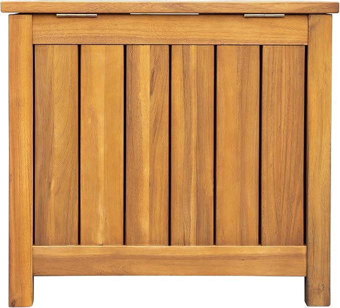 Christopher Knight Home Kensy Acacia Wood Outdoor Storage Box, 30 Gallons Wooden Patio Deck Box, Garden Backyard Tool Storage, Outdoor Storage Container for Patio Furniture Cushion, Teak Finish