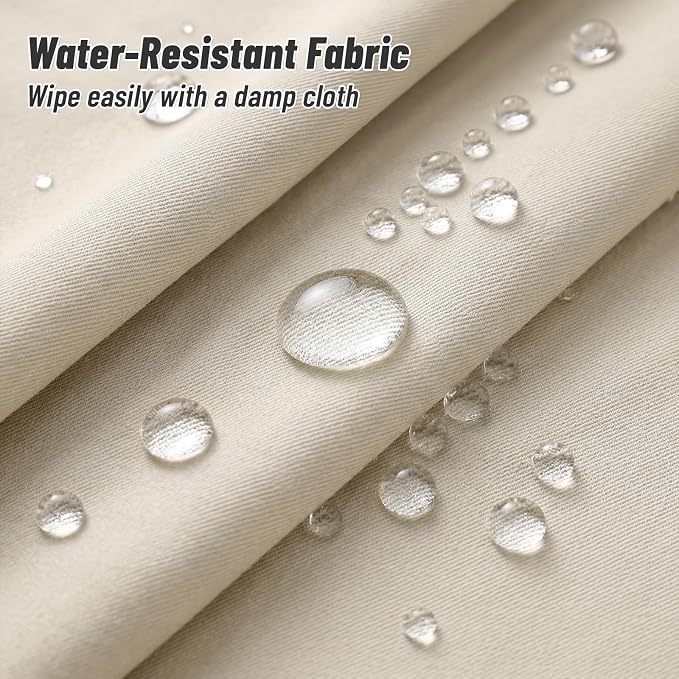 8 Pcs Outdoor Cushion Covers, Replaceable Waterproof Patio Furniture Covers, Outdoor Furniture Sofa Couch Covers with Zippers, Cover Only (8Pcs-Beige, 25.6 * 25.6 * 4-inch)