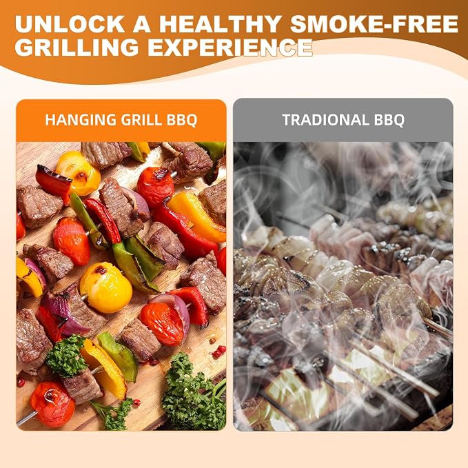 2-in-1 Charcoal Grill & Fire Pit, Vertical Barrel Grill for Outdoor BBQ | Portable Camping Grill with 360° Even Heating, Low Smoke Oil-Ash Separation, Stainless Steel for Backyard Parties(L)