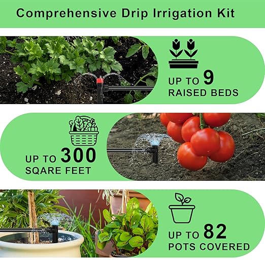 Drip Irrigation System Kit – 2026 New Quick-Connect Garden Watering System with 46FT 1/2'' Tubing Automatic Watering & Misting System for Greenhouses,Yards,Lawns,Gardens, Raised Beds