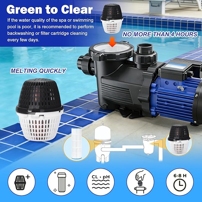 Black Pool Unit 20k-30k Gallons Replacement for Pool RX, Compatible with Mineral Cartridge Above Ground and Inground Pools Filter Replacement