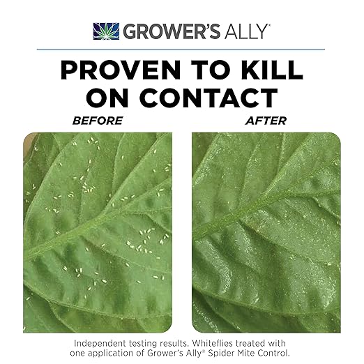 Grower's Ally Spider Mite Control Concentrate - Natural Insecticide & Spider Mites Killer for Plants Indoor & Outdoor - OMRI Listed Garden Pest Control - Bee, Pet & Kid Safe - 1 Gal, Makes 400