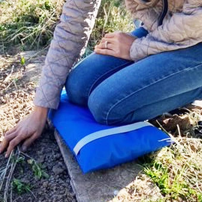 PILLOW GANIC Kneeling Pad, Superior Comfort Compared to Foam Pads. Made in USA, Weatherproof Natural Hull Filling Yard Work Gardening Shop Yoga Exercise Praying Bath Kneeler