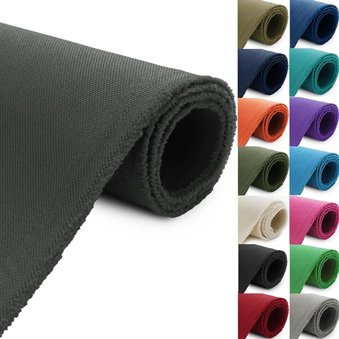 Thickened Waterproof Canvas Fabric by The Yard 1200D 58" W Outdoor Upholstery Material Heavy Duty Fabric Water Resistant Sewing Material for Chair Patio Cushion Purse Bag 2 Yard Grey