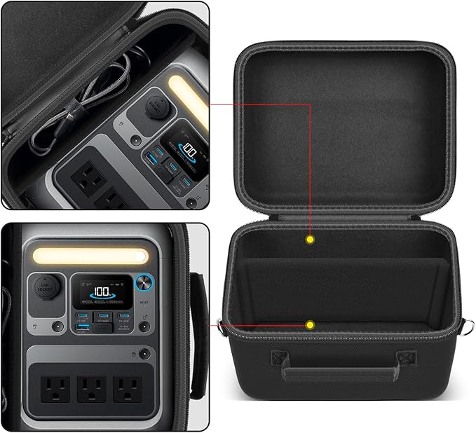 ANKHOH Case for Anker SOLIX C300 Portable Power Station, Battery Solar Generator Storage Holder for Charging Cable and Accessories?Box Only (for Anker SOLIX C300)