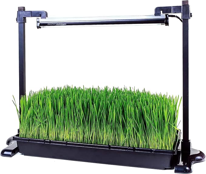 SunBlaster Universal Powder-Coated Aluminum Adjustable Lighting Stand with Heavy-Duty Plant Growing Tray, Fits All Size T5 Light Strips