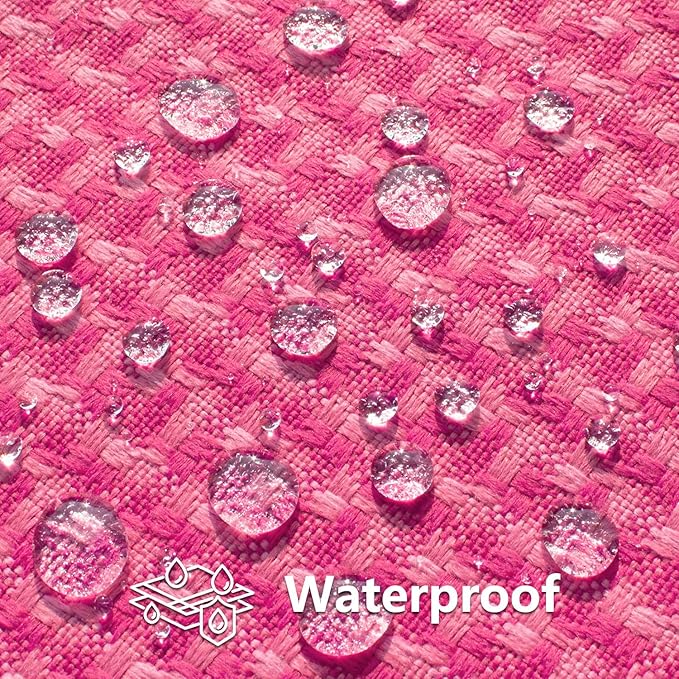 Kevin Textile Outdoor Waterproof Throw Pillow Covers Pack of 2 Valentines Day Boho Farmhouse Decorative Lumbar Cushion Covers for Garden Patio Tent Balcony Bench Couch Sofa 14x24 Inch, Hot Pink