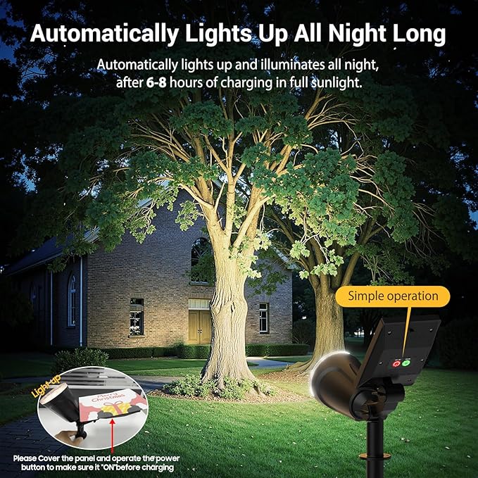 6 Pack Bright Solar Spot Lights Outdoor Cool White, 1000LM Adjustable Solar Lights Outdoor Waterproof, 2-in-1 Solar Powered Spotlights Landscape Lighting for Garden, Yard, Pathway, Tree, Flag