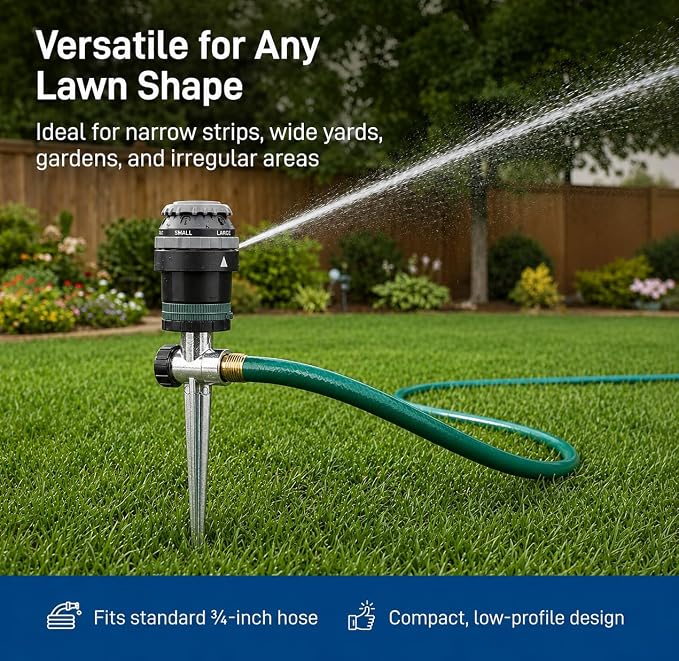 3-Pack Orbit H2O-6 Gear Drive Sprinkler - Versatile Gear Drive for Efficient Lawn Watering