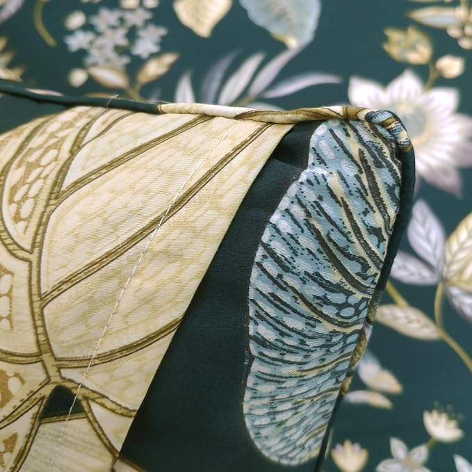 FADFAY Sheets Set King Teal Elegant Floral Bedding Tropical Plam Leave Sunflower Bedding 800 Thread Count Luxury Summer Sheets 100% Egyptian Cotton Deep Pocket Bed Sheets Set, 4 Pieces-King Size