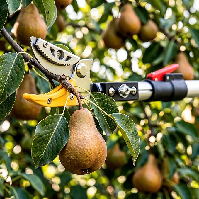 3-in-1 Pole Saws for Tree Trimming, SK5 Blade Extendable Pole Pruner, Telescoping Long Branch Cutter Tall Tree Trimmer, High Reach Pruning Shears for Garden Yard Fruit Picking