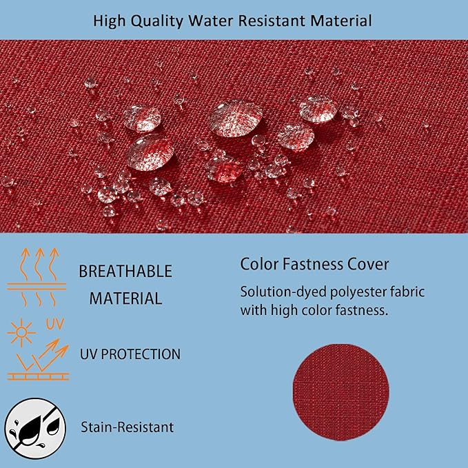 COZYVIDA Outdoor Chair Cushions Pad 20"x19.5" Set of 4, Tie Straps for Secure Fit and Hidden YKK Zippers, Water-Resistant, UV-Resistant 1000+ Hrs,Chili
