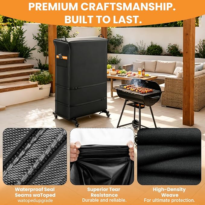 1200D Outdoor TV Trolley Cover 55-60 inch, Premium Courtyard TV Cover With Air Vent & Reflective Strip, PVC Oxford fabric Waterproof Dustproof & Windproof, Suitable for Rolling/Mobile Stand