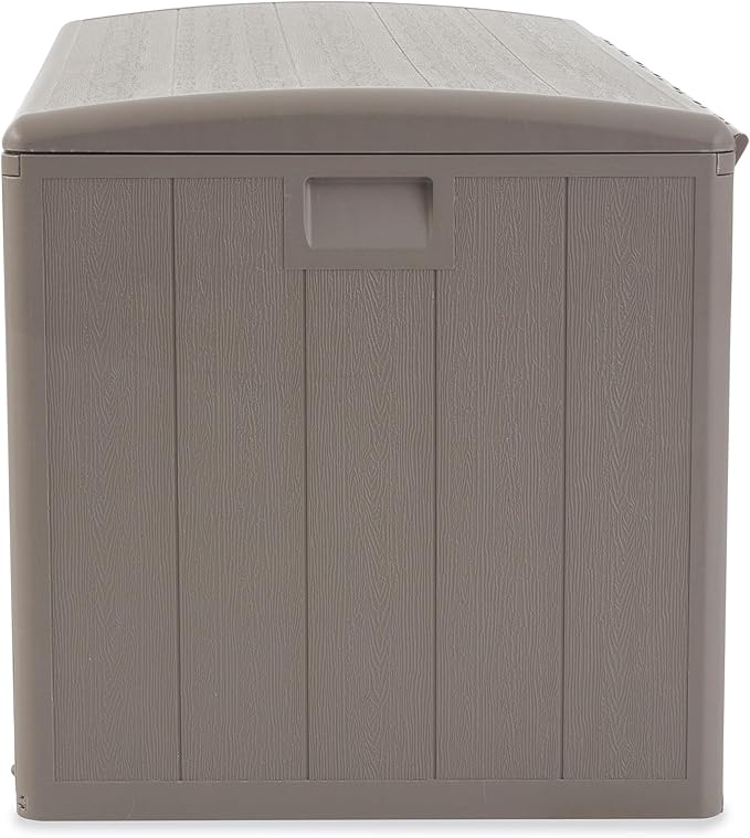 Plastic Development Group Outdoor Storage Deck Box, Soft Closure, 130 Gallon, Driftwood