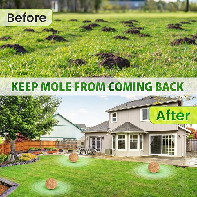 Mole Repellent, Mole & Vole Repellent for Lawns, Peppermint Oil to Repel Mole, for Outdoor Use for Yard, Garden, Patio