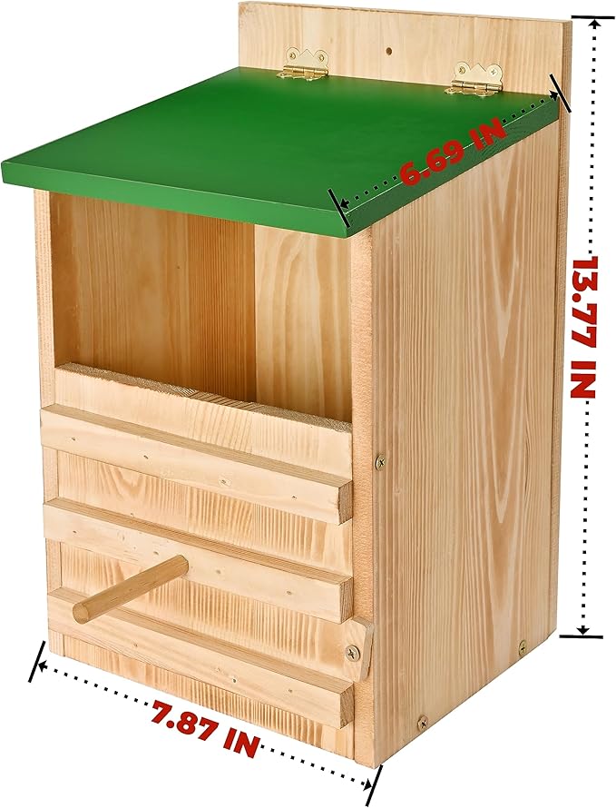 Owl House Owl Box with Bird Stand Design, Owl Nesting Box, Barn, Screech Houses Cedar with Shavings for Outside Wildlife Lovers,Cozy House for Lovely Birds - Easy Assembly Required