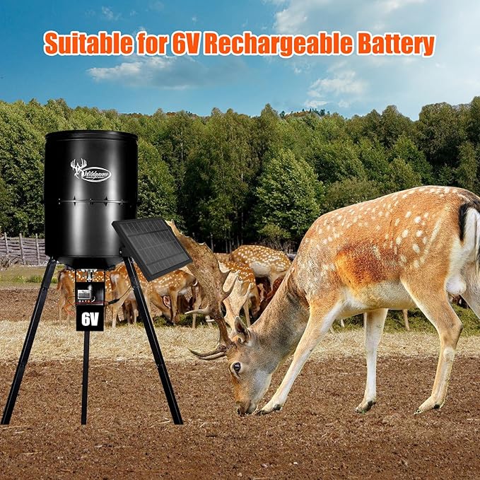 6V Solar Panel for Deer Feeder, 4.5W High-Efficiency Solar Charger with Adjustable Mount Bracket, Alligator Clips & DC Connectors, Battery Maintainer for Hunting Feeder, 6V Rechargeable Batteries