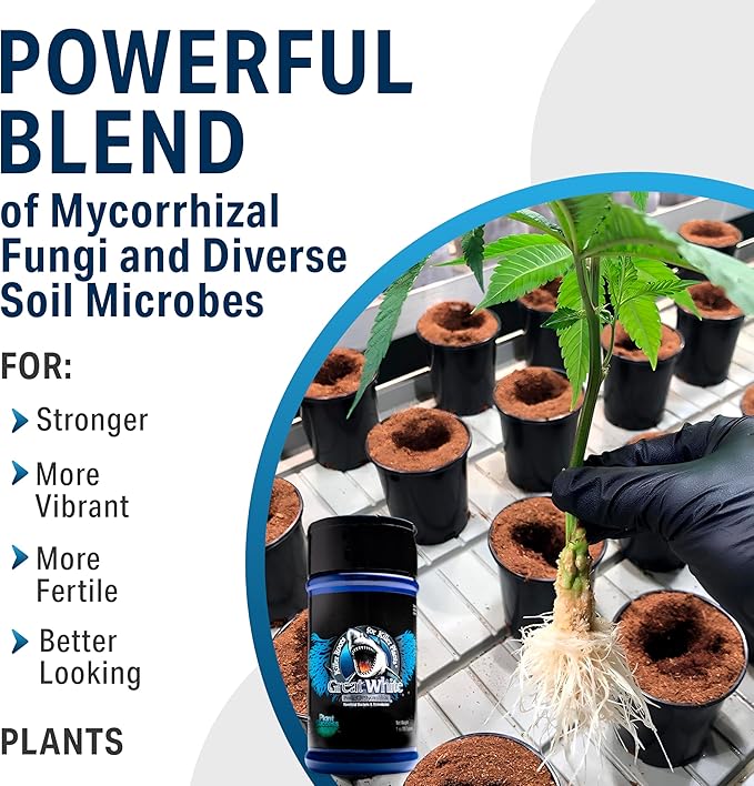 Great White Mycorrhizal Fungi 4 oz, Beneficial Bacteria for Plant Growth, Root Stimulator, Concentrated 3-in-1 Formula by Plant Success