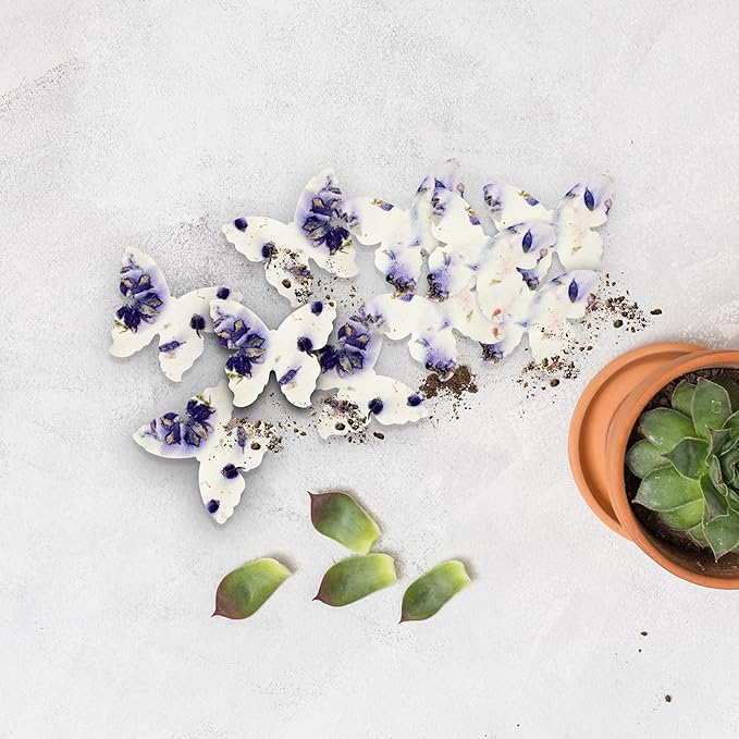 50pcs Large Purple Butterfly Seed Paper – Writable & Plantable Wildflower, Mom's Gift for Mother’s Day, Use for Wedding, Baby Shower, Party Favors & Easter Decorations