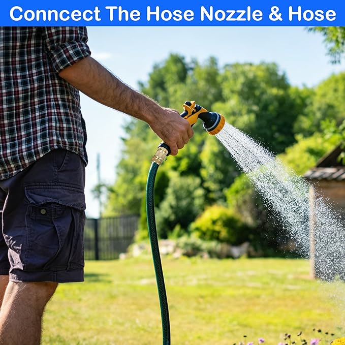 Hourleey Garden Hose Quick Connect, 6 Set Solid Brass 3/4 Inch GHT Thread Garden Hose Quick Connect Fittings, No-Leak Male and Female Water Hose Quick Release Connectors