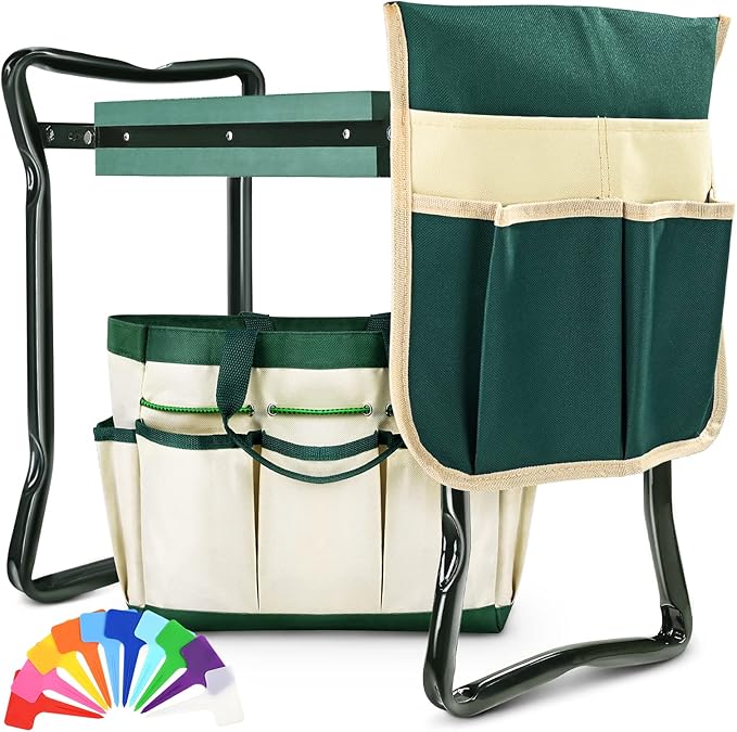KVR Garden Bench for Kneeling and Sitting Foldable Garden Kneeler and Seat Heavy Duty, Gardener Gifts Ideas for Women Mom Grandma