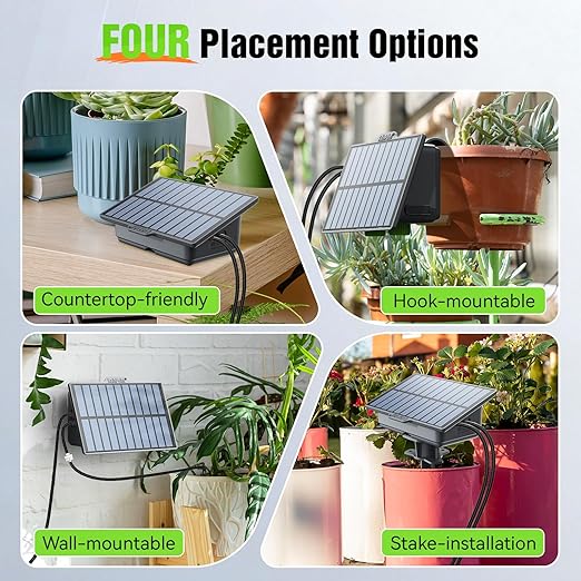 RAINPOINT Easy-Setup Solar Drip Irrigation System Outdoor & Indoor, Automatic Plant Waterer Device Kit Beginner-Friendly Garden Raised Bed Grow Tent Water 10-15 Plants