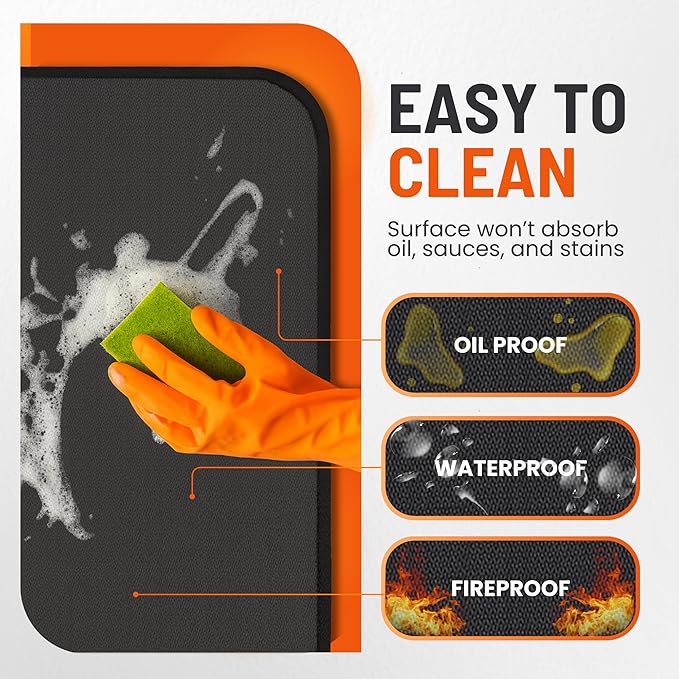 Under Grill Mats for Outdoor Grill (76 x 52 inch) Double-Sided Mat for Under Fire Pit Mat the Perfect Grill Matt for Outdoor Grill Deck Protector and BBQ Matt for Under Grill Mat for Deck