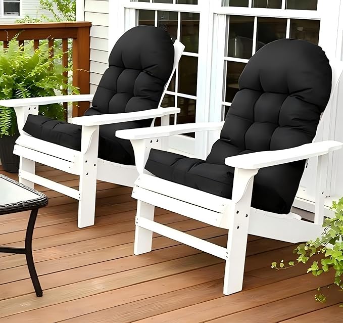 Enipate Weather Resistant Adirondack Chair Cushions High Back Indoor Outdoor Patio Tufted Lounge Cushion Seat Pads