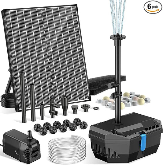 NFESOLAR 20W Solar Pond Filter Kit with Fountain Pump, 160 GPH Solar Pond Pump & Outdoor Filter Box, Submersible Water Pump with 16.5FT Cable & 6.6FT Tubing for Koi Pond, Fish Tank, Garden Fountain