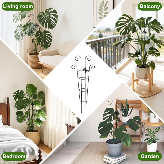 Coomin 32.6in Monstera Plant Support for Indoor Plants, 2P Trellis for Climbing Plants Indoor, Plant Climber Stakes for Potted Plants
