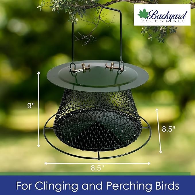 Green Collapsible Mesh Bird Feeder - Hanging Bird Feeder - Holds 1 Pound of Sunflower Seeds