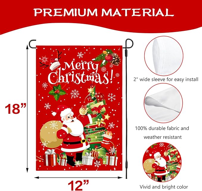 Seasonal Garden Flags Set of 12, Holiday Garden Flag 12x18 Inch Double Sided for Valentine's Day Easter Christmas Halloween Outdoor Decor, All Seasons Holiday Decorations