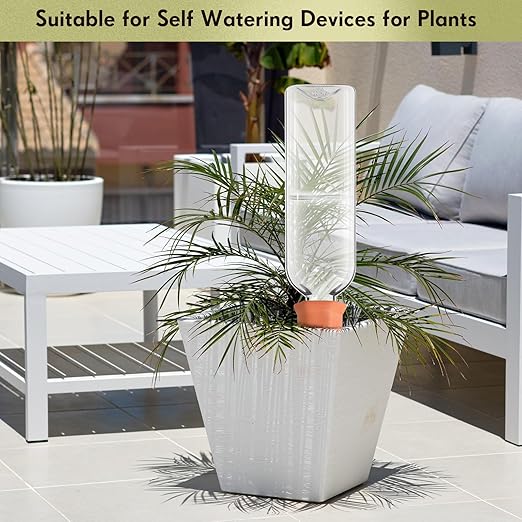 Dandat 20 Pcs 34oz Plant Watering Devices Include Terracotta Self Watering Spikes with 1000ml Plastic Bottles Slow Release Vacation Insert Automatic Plant Waterer Self Water Planter for Garden