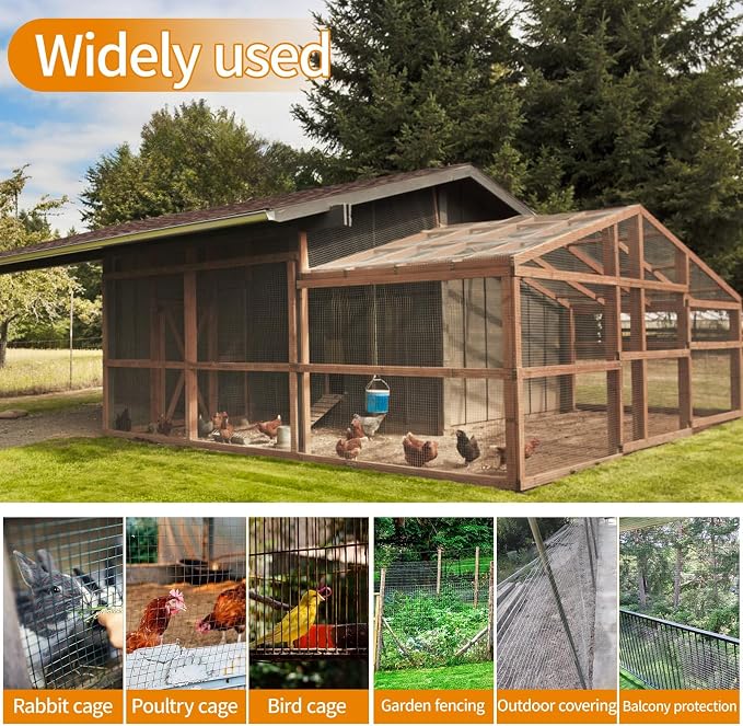 Gartist 1/2 in 48"x100' Hardware Cloth – Hot-Dip Galvanized After Welding, 19GA Chicken Wire Fencing Roll for Snake, Raccoon & Fox Prevention