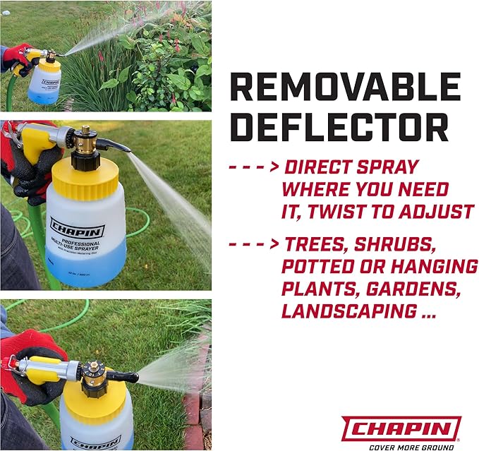Chapin G364D Lawn and Garden Sprayer Bottle, Standard Hose End Connection, Anti-Siphon Valve, Adjustable Nozzle, Tank Sprays 20Gals, Spraying Plants, Weeds, Insects, Fertilizers, Made in USA, 32oz