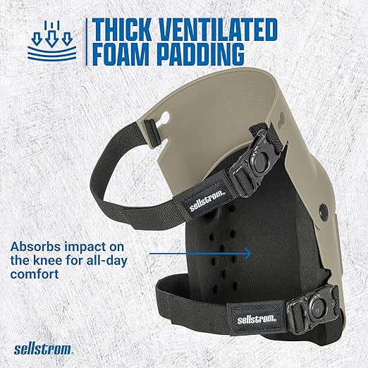 Sellstrom Ultra Flex KneePro Professional Knee Pads for Men & Women with Thick Foam Cushioning & Heavy Duty Hard Outer Shell - Adjustable Straps with Quick-Clips & Ergonomic Metal Hinges - for Construction Work, Gardening, Roofing, Flooring