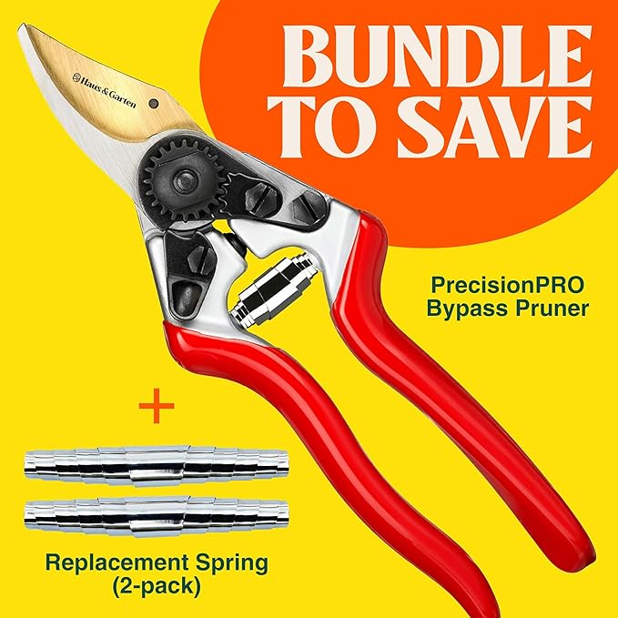 Haus & Garten PrecisionPRO Titanium Bypass Pruning Shears and Replacement Springs Bundle