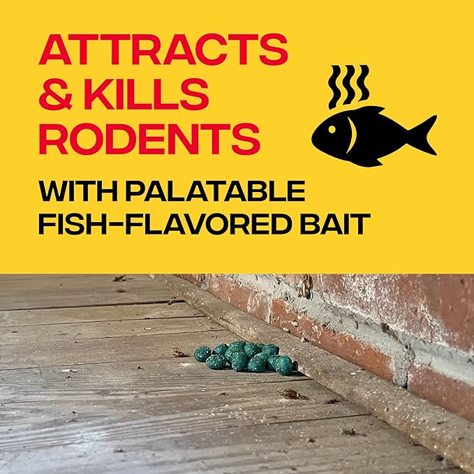 Victor Rat Poisoning for Inside & Outdoor Use - Kills Rats, Mice, Meadow Voles, Mouse Poisoning for Indoor & Outside Areas, Ready-to-Use, Yellow, M925, 4 lbs