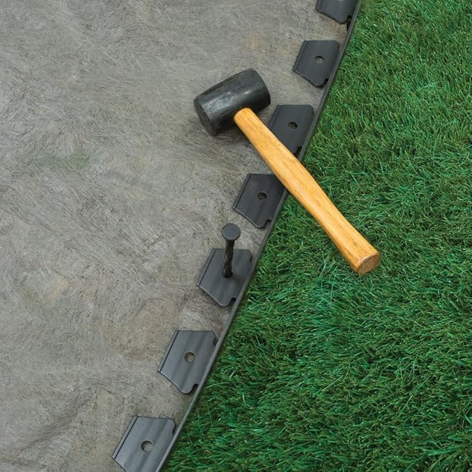 EasyFlex No-Dig Landscape Edging with Anchoring Spikes, 1.5 in. Tall Straight Top Plastic Garden Border, 40 Foot Kit, Black