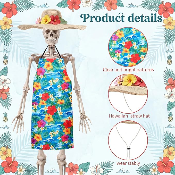 Mepase 12ft Skeleton Costume Accessories Set Oversize Hat and Apron Prop Giant Outdoor Indoor Yard Garden Lawn Decoration