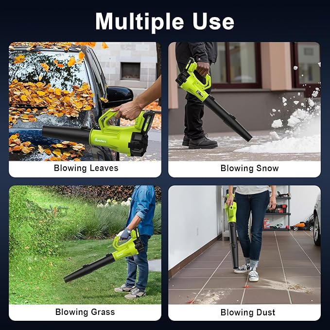 SUNCHERS Leaf Blower Cordless with 2 Batteries and Charger, Electric Battery Powered Cordless Leaf Blower, Portable Lightweight Handhold Blowers for Blowing Leaves, Patio Cleaning, Lawn Care and Dust