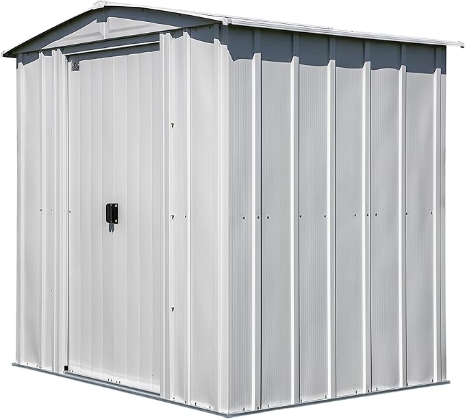 Arrow Classic Steel Storage Shed, 6x5, Flute Grey