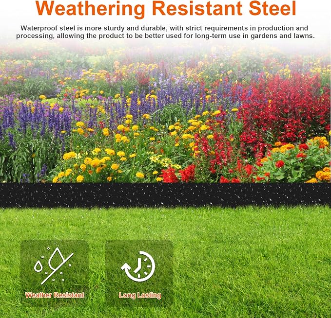 40" L X 4.5" H Galvanized Steel Landscape Edging, 10 Pack Metal Edging for Landscaping, Hammer-in Metal Garden Edging for Lawn, Yard & Pathway Border