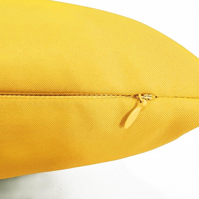 VAKADO Outdoor Waterproof Throw Pillow Covers 24X24 Set of 2 Decorative Yellow Patio Furniture Summer Cushion Cases Outside Decor for Couch Garden Bench Porch